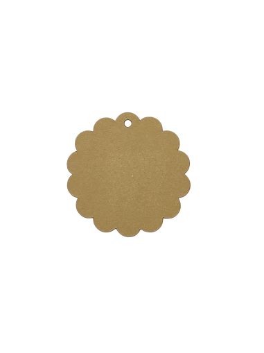 Etichete carton Kraft, forma floare, 5.5 cm, set 20 bucati