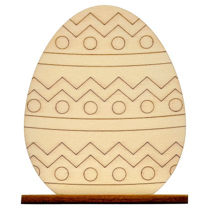 Ou de Paste cu suport, model traditional, din lemn, 10 cm inaltime