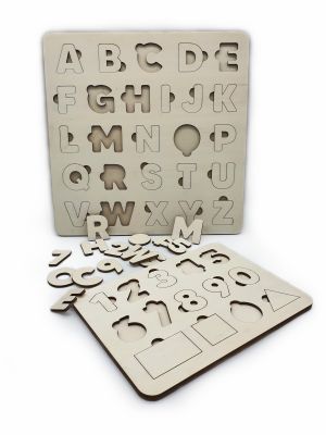 Set puzzle cifre, alfabet si forme geometrice - PZ008