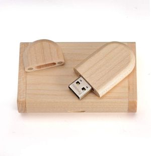 Memorie USB, 32 GB, lemn de artar, USB 2.0, cu cutie lemn