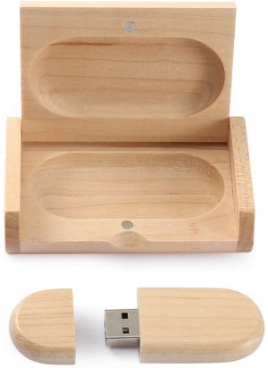 Memorie USB, 32 GB, lemn de artar, USB 2.0, cu cutie lemn