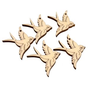 Set martisoare randunica din lemn, 4 x 4.7 cm 