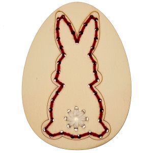 Ou cu model iepuras pentru cusut, din lemn, 12 cm