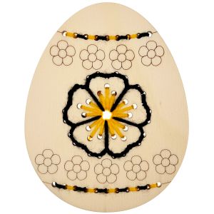 Ou pentru cusut, model floare, gravat, din lemn, 12 cm