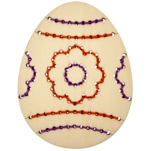 Ou pentru cusut, model floare, din lemn, 12 cm