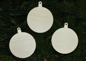 Set 3 ornamente Craciun, lemn - SC042