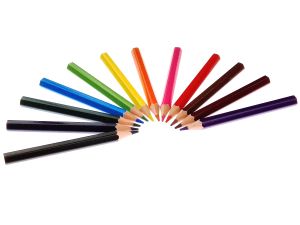 Creioane colorate hexagonale mici, 12 culori