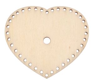 Inima din lemn, cu gauri pentru cusut - CUS002