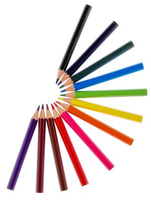 Creioane colorate hexagonale mici, 12 culori