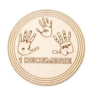 Cerc din lemn, cu model palme, 1 Decembrie