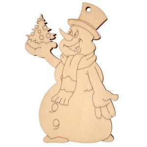Om de zapada cu bradut, figurina din lemn, 12 cm, decoratiune brad