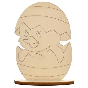 Puisor iesit din ou, cu stativ, din lemn, 12 cm inaltime